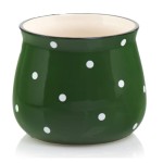 Osłonka na doniczkę Polnix 02.699 zielona w białe grochy 13 cm
