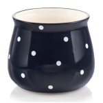 Osłonka na doniczkę Polnix 02.700 granatowa w białe grochy 13 cm