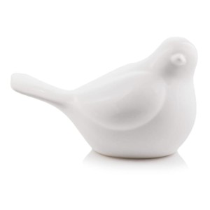 Biały ptaszek - figurka ceramiczna 9 x 6 x 5 cm
