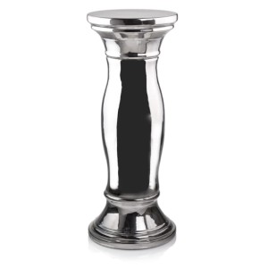 Elegancki srebrny postument ceramiczny Polnix Moon 12.518 • postument pod donicę 70 cm
