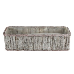 Prostokątna osłonka doniczka z kory 35 x 13 x 12,5 cm skrzynka