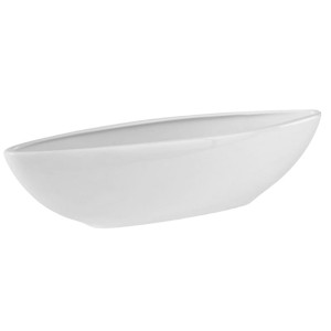 Osłonka misa biała łódka do kompozycji roślinnych 31.071 Polnix Piano 32 cm