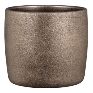 Brązowa osłonka na doniczkę Scheurich 900 Sparkling Bronce 13 metaliczna