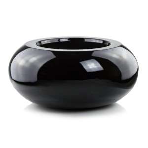 Czarna nowoczesna donica UFO • misa ⌀ 47 cm • włókno szklane fiberglass Polnix 95.029