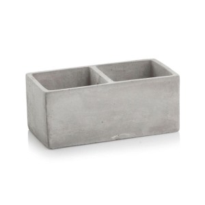 Szara betonowa podłużna doniczka - ogródek Polnix 35.020 Etno 15 cm 
