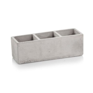 Betonowa podłużna doniczka - ogródek z trzema przegródkami Polnix 35.021 Etno 32 cm