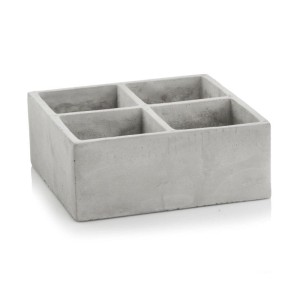 Betonowa kwadratowa doniczka - ogródek z czterema przegródkami Polnix 35.022 Etno 15 cm