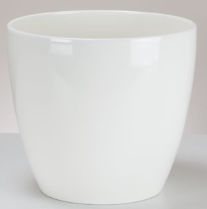 Kremowa osłonka na doniczkę Scheurich 920 Glossy Cream 7 cm mini
