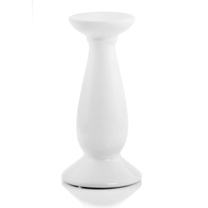Biały świecznik ceramiczny Polnix Piano 31.088 25