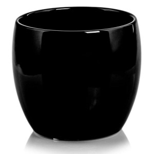Czarna osłonka na doniczkę kula 23 cm doniczka Polnix Piano 31.070