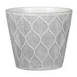 Ceramiczna osłonka na doniczkę z dekoracyjna powierzchnią Scheurich 702 Vintage White 15 szara