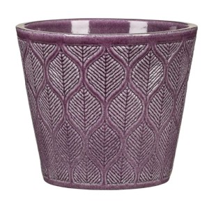 Ceramiczna osłonka na doniczkę z dekoracyjną powierzchnią Scheurich 702 Vintage Violet 21 fioletowa