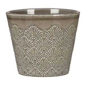Ceramiczna osłonka na doniczkę Scheurich 711 Vintage Greige 21 beżowa 