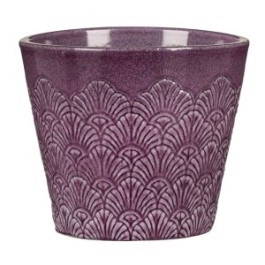 Ceramiczna osłonka na doniczkę z dekoracyjną powierzchnią Scheurich 711 Vintage Violet 21 fioletowa