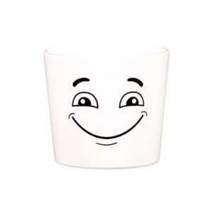 Mini osłonka na doniczkę Scheurich 870 Good Vibes buźka wesoła / zaciekawiona 9