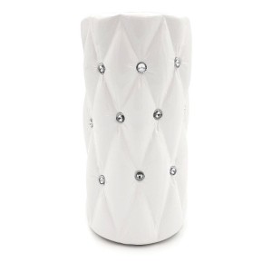 Biały wazon ceramiczny z kryształkami TG29000 glamour 24 cm