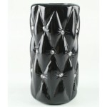 Czarny  wazon ceramiczny z kryształkami TG29000-1 glamour 24 cm