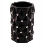 Czarny wazon ceramiczny z kryształkami TG53032-2 glamour 18 cm