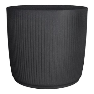 Elegancka donica Scheurich Linetto 40 Stony Black czarna w prążki
