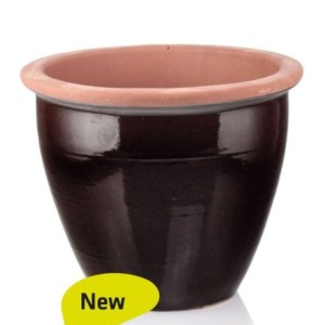 Brązowa donica ceramiczna ogrodowa 37 cm Polnix Glazed 79.305