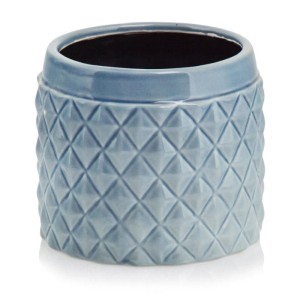Niebieska osłonka na doniczkę ceramiczna 15 cm Polnix Vintage 05.284