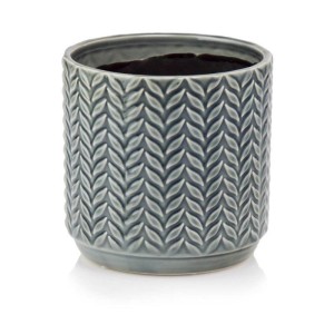 Szara osłonka na doniczkę ceramiczna 14 cm Polnix Vintage 05.355