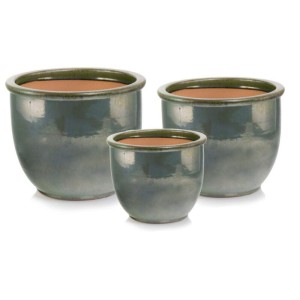 Zielona donica ceramiczna ogrodowa 23 cm Polnix Glazed 79.309