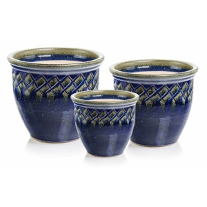 Niebieska donica ceramiczna ogrodowa 37 cm Polnix Glazed 79.011
