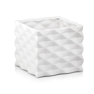 Biała osłonka na doniczkę Polnix Piano 05.350 >>> kwadratowa doniczka 14 cm 