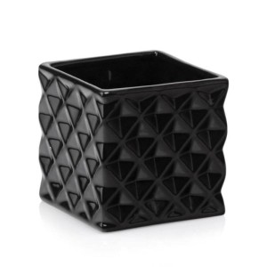 Czarna osłonka na doniczkę Polnix Piano 05.351 >>> kwadratowa doniczka 14 cm