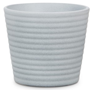 Mini osłonka na doniczkę Scheurich 937 Grey Stone 7 prążki poziome szara