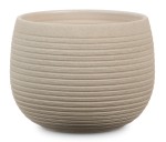 Okrągła osłonka na doniczkę 744 beżowa 16 Scheurich Taupe Stone