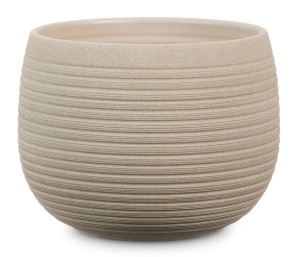 Okrągła osłonka na doniczkę 744 beżowa 24 Scheurich Taupe Stone