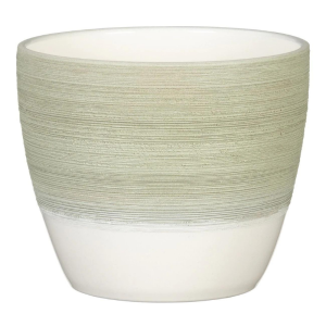 Zielono-kremowa osłonka na doniczkę 950 Matcha Cream 19 Scheurich