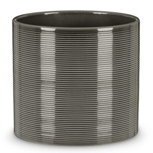 Mała szara osłonka na doniczkę 828 walec 9 Scheurich Glass Grey mini