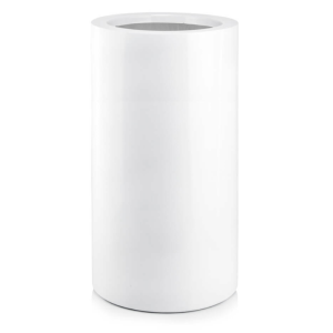 Biała donica Fiber Cylinder High 70 cm  z wewnętrzną  półką 95.052 WP || włókno szklane fiberglass