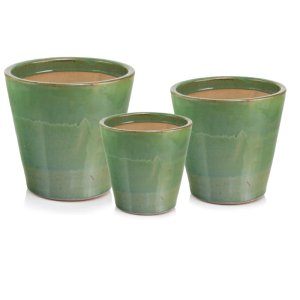 Zielona donica ceramiczna  mrozoodporna 32 cm Polnix GLAZED
