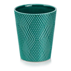 Turkusowa ceramiczna osłonka na doniczkę z dekoracyjna powierzchnią 13 Polnix Barcelona 05.409