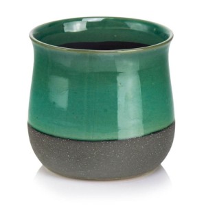 Turkusowa osłonka na doniczkę ceramiczna 14 cm Polnix Vintage 10.103