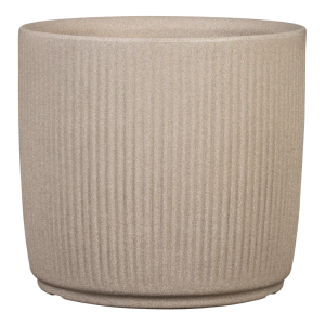 Elegancka donica Scheurich Linetto 30 Sand, piaskowa w prążki 