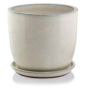 Kremowa donica ceramiczna ogrodowa z podstawką 59 cm Polnix Barcelona 28.028