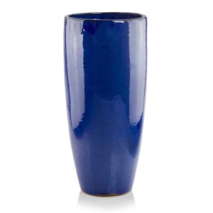 Kobaltowa wysoka donica ceramiczna cygaro 90 cm Polnix Glazed 28.034
