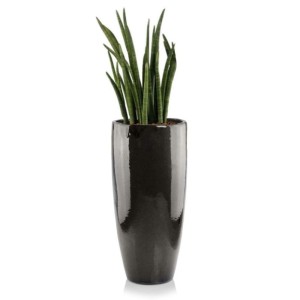 Antracytowa wysoka donica ceramiczna cygaro 70 cm Polnix Glazed 28.037