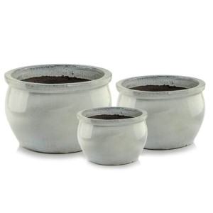 Kremowa donica ceramiczna ogrodowa 26 cm Polnix Glazed 75.423