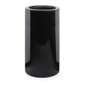 Czarna donica Fiber Cylinder High 70 cm  z wewnętrzną półką 95.053 WP || włókno szklane fiberglass