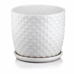 Biała doniczka ceramiczna z podstawką 13 cm Polnix Amsterdam 05.429