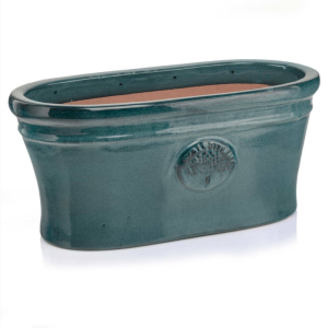Turkusowa owalna  donica ceramiczna  mrozoodporna 45 cm Polnix GLAZED 76.555 