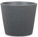 Mini osłonka na doniczkę Scheurich 937 Graphite Stone 9 prążki pionowe ciemnoszara