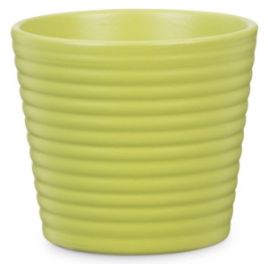 Mini osłonka na doniczkę 937 zielona 9 prążki poziome Scheurich Granny Green