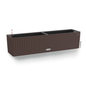 Skrzynka z systemem nawadniania Lechuza Balconera 80 Cottage technorattan brązowa